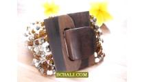 Mix Color Beads Bracelets Buckles Wood